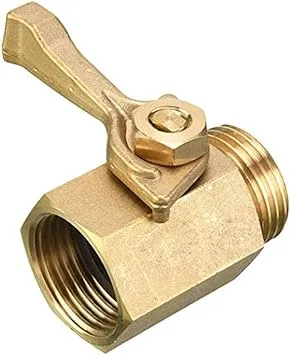 Hourleey Brass Garden Hose Shut Off Valve, 2 Pack with 2 Hose Washers Heavy Duty 3/4 inch Solid Brass Garden Hose Shut Off Valve with 2 Extra Rubber