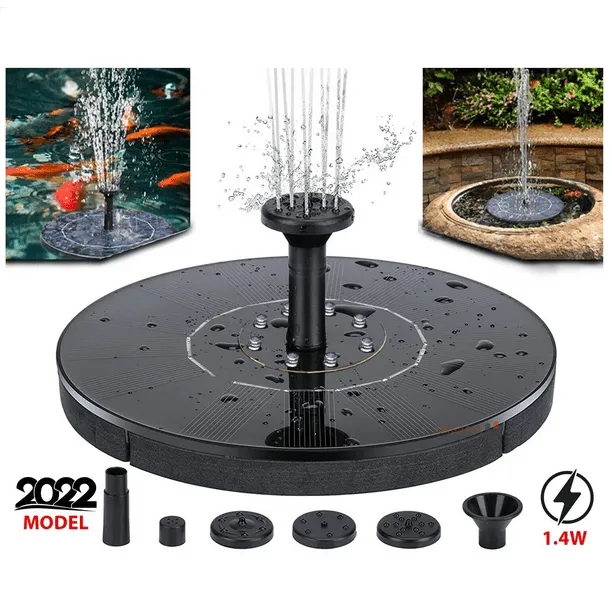 Solar Powered Fountain Pump For Bird Baths 4 Nozzles Garden Decoration Ponds