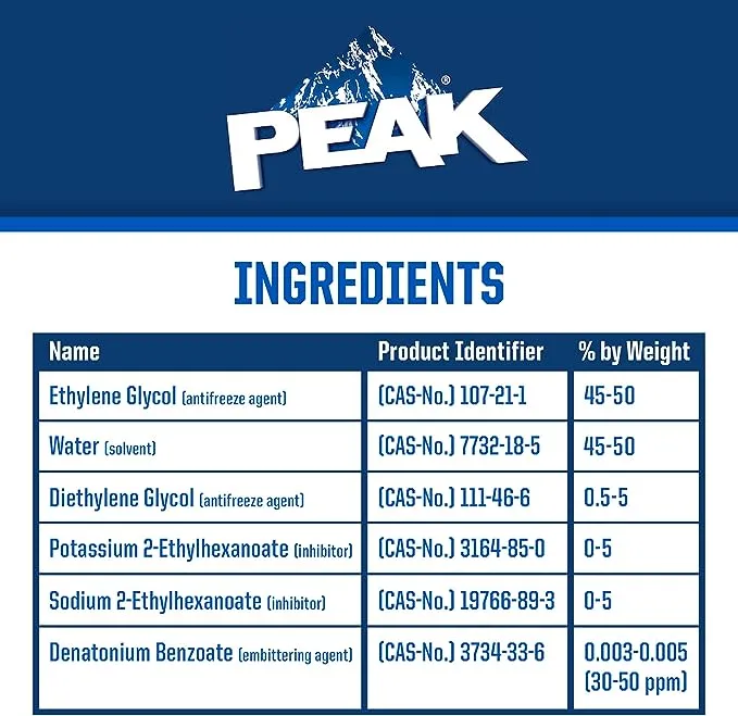 PEAK OET Extended Life Orange Antifreeze/Coolant