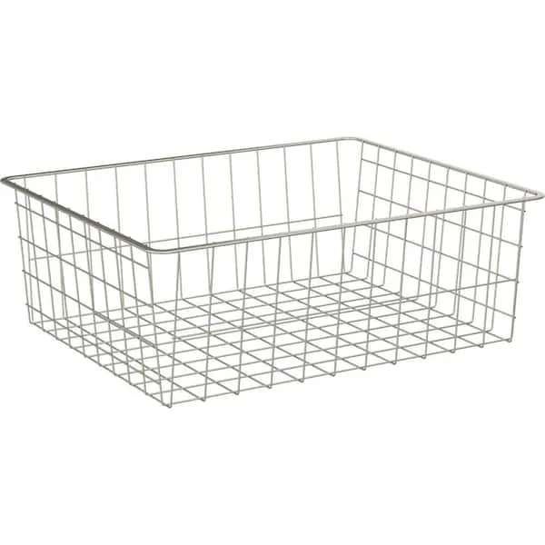 7.5 in. H x 17 in. W Nickel Steel 1-Drawer Wide Mesh Wire Basket