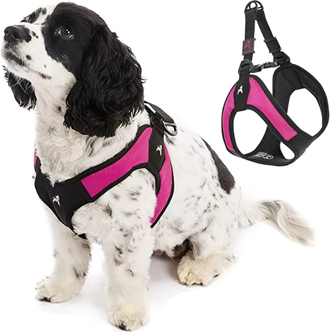 Gooby Escape Free Easy Fit Harness - Hot Pink, Large - No Pull Step-in Patented Small Dog Harness with Quick Release Buckle - Perfect On The Go No Pull Harness for Small Dogs or Medium Dog Harness