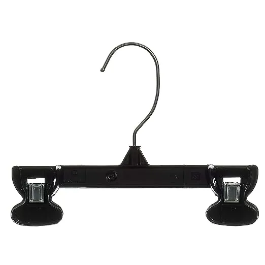 Mainetti 6008 Black Plastic Children's Hangers with Rotating Metal Hook and Sturdy Plastic Non-Slip Clips, Great for Pants/Skirts/Slacks/Bottoms, 8-Inch (Pack of 100), (B07VHJRVYH)