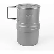 Maxi Coffee Maker, Titanium Moka Pot, 5oz each brew, backpacking friendly, camping essential