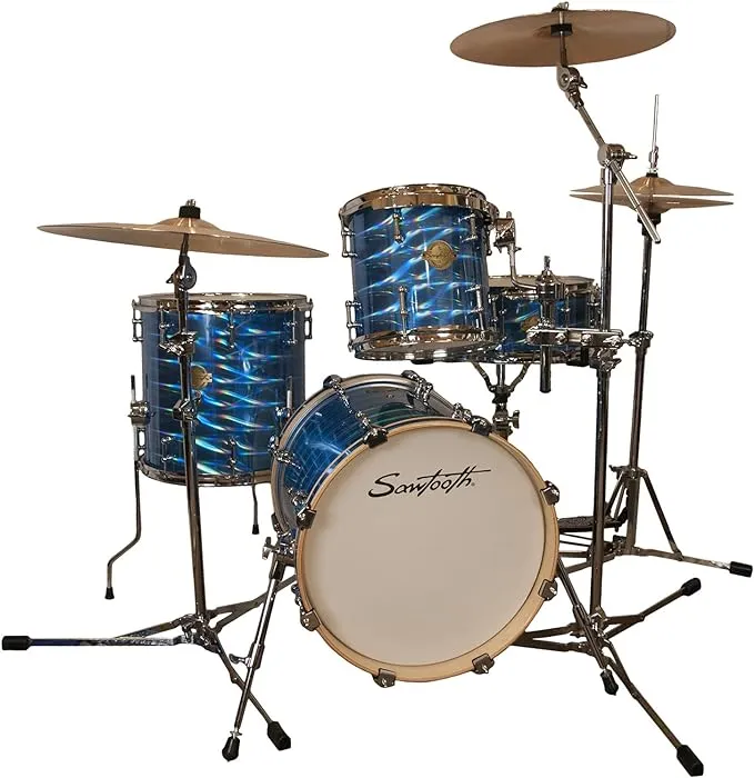 Sawtooth Command Series 4-Piece Shell Pack with 16" Bass Drum, Blue Mirror Metallic, (ST-COM-4PC-16-BMM)