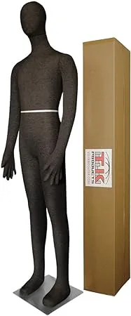 Male Mannequin, Flexible Posable Bendable Full-Size Soft -Black, by TK Products, Great for Costumes