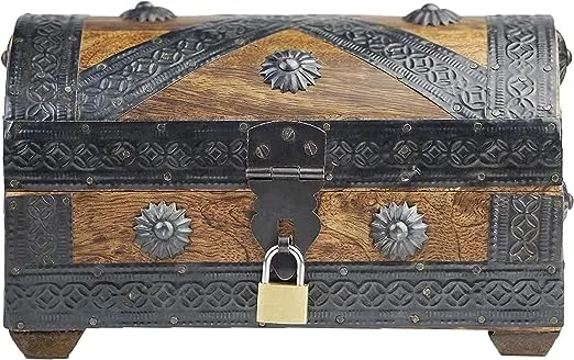 - Pirate Treasure Chest Storage Box - Pirat S 79x43x43 - Durable Wooden