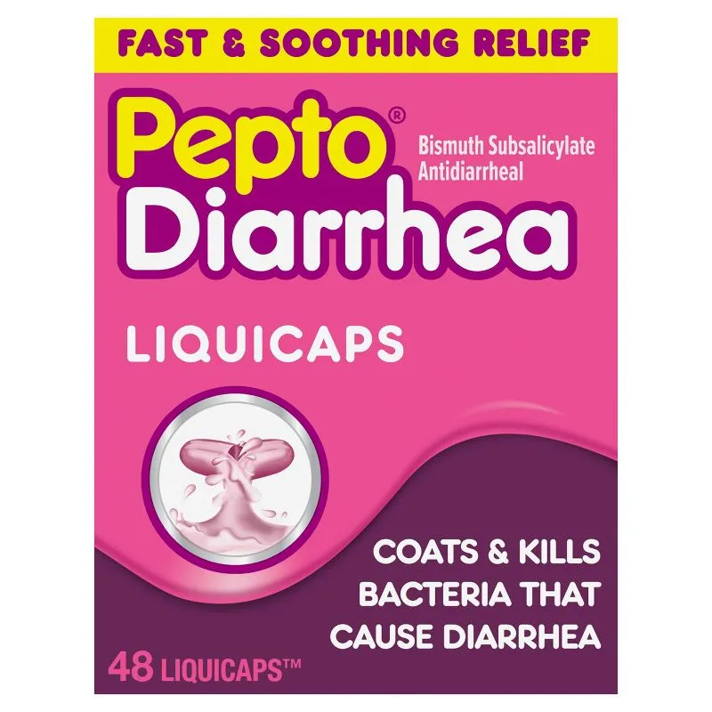 Pepto Bismol Diarrhea Liquicaps, Relief for Upset Stomach and Diarrhea, Over-the-Counter Medicine, 48 Ct