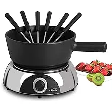 Artestia Electric Ceramic Fondue Set with 6 Fondue Forks