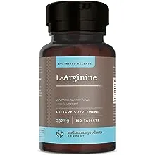 Endurance Products L-Arginine - 350mg Sustained Release for Optimal Absorption - Nitric Oxide Precursor*, 180 Tablets Company