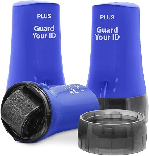 Guard Your ID Confidential Security Roller Set Advanced 2.0 for Identity Theft Protection Redacting (Regular 3-Pack, Blue)