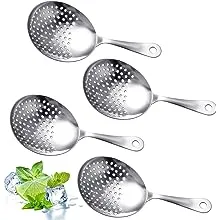 Stainless Steel Julep Strainer 4 Pack Cocktail Strainer Spoon For Drink Home Kit