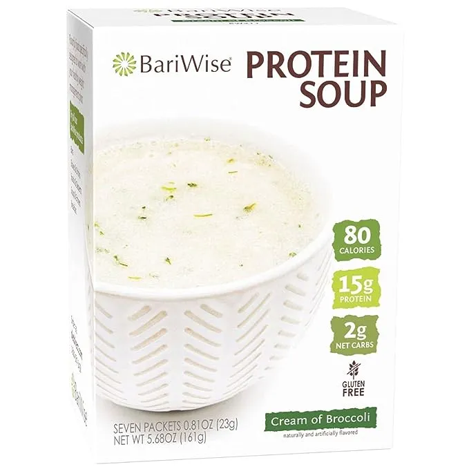 BariWise Protein Soup Mix, Cream of Mushroom - 90 Calories, 5g Net Carbs, 15 Protein (7ct)BariWise Protein Soup Mix, Cream of Mushroom - 90 Calories, 5g Net Carbs, 15 Protein (7ct)