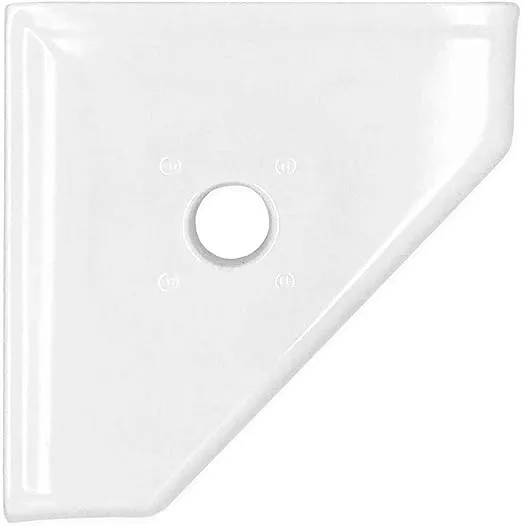 Questech Décor 5 Inch Shower Soap Dish, Wall Mounted Soap Dish Corner Shower Shelf, Retrofit Shower Caddy For Tiled Shower Walls, Bathroom Corner Shelf, 5 Inch Geo Flatback, Bright White Polished