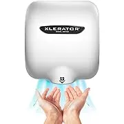 XLERATOR XL-BW Automatic High Speed Hand Dryer with White Thermoset (BMC)Cover and 1.1 Noise Reduction Nozzle, 12.5 A, 110/120 V