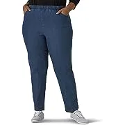 Chic Classic Collection\u205fwomens Plus Cotton Pull-on Pant With Elastic Waist Jean