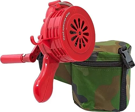 HANDHELD LOUD HAND CRANK MANUAL OPERATED AIR RAID ALARM PORTABLE SIREN RED