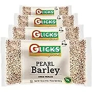 Glicks Pearl Barley Beans 16oz (4 Pack) | Premium Taste & Texture, Perfect for Soups, Stews, Cholent, Chilis