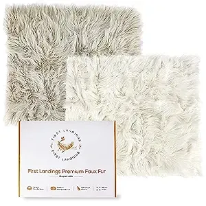 First Landings Ultra Soft Faux Fur Baby Blanket 2 pack