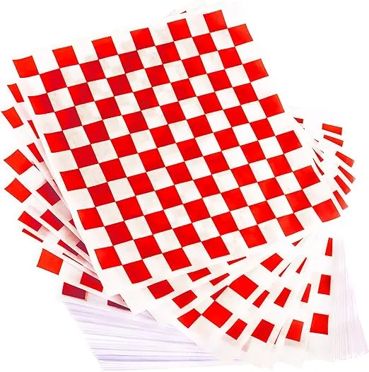 Extra Large, Grease Resistant Red Sandwich Liner 300 Sheet Pack. Microwave Sa...