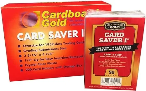 Card Saver 1 - Semi Rigid Card Holder for Graded Card Submittions - 50ct Pack (1)