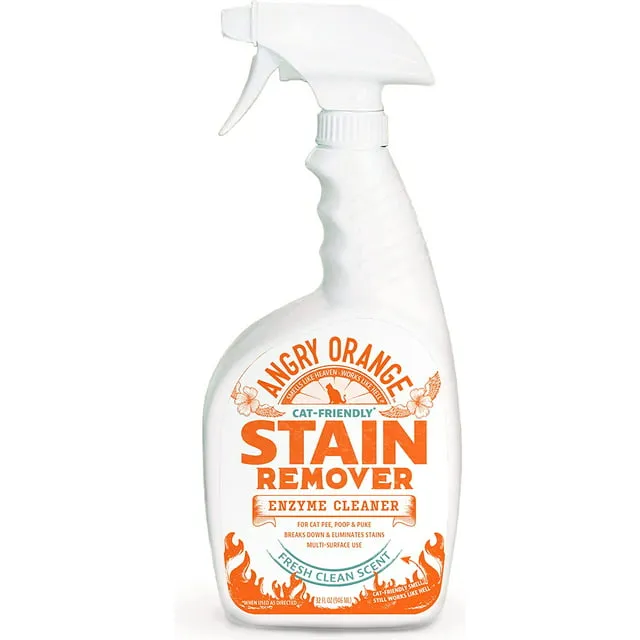 Angry Orange Stain Remover - 32oz Enzyme Pet Cleaner - Dog & Cat Urine Destroyer and Stain Remover - Citrus Spray Cleaning Solution - Puppy Supplies