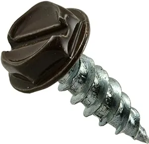 Hard-to-Find Fastener 014973245146 Slotted Hex Gutter Screws Brown, 7 x 1/2, Piece-100