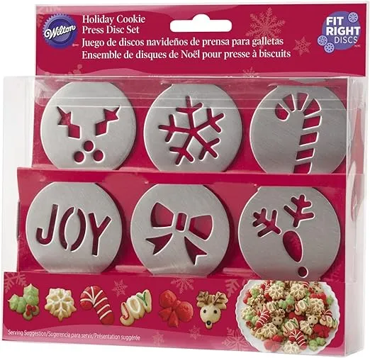 Wilton 6-Piece Fit Right Holiday Cookie Disc Set