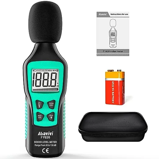 Abavivi Decibel Meter Sound Level Reader High Accuracy Sound Pressure Level Meter ...