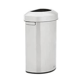 Rubbermaid Commercial Refine Series Waste Receptacle, 15 gal, Plastic/Stainless Steel 2147581