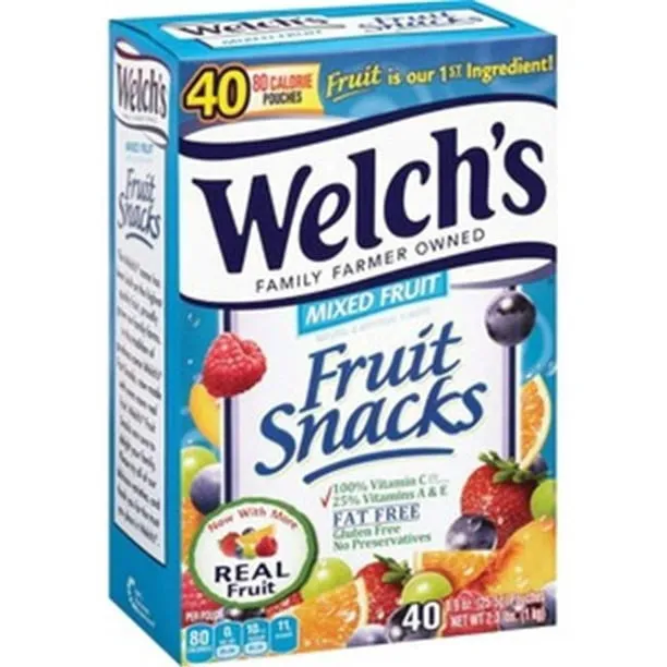 Welch's Fruit Snacks, Mixed Fruit, Family Size - 40 pack, 0.9 oz pouches