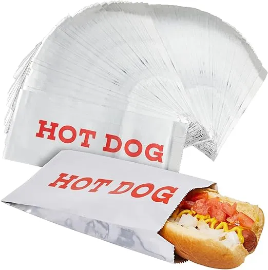 Stockroom Plus 200 Pack Individual Hot Dog Foil Wrappers for Food Trucks, Concession Stands, Restaurants, Fairs (3.7 x 9 in)