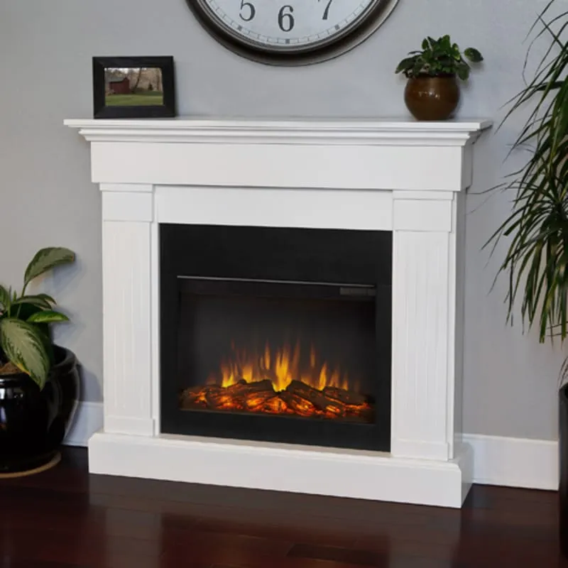 Real Flame 8020E-W Crawford Electric Fireplace, White