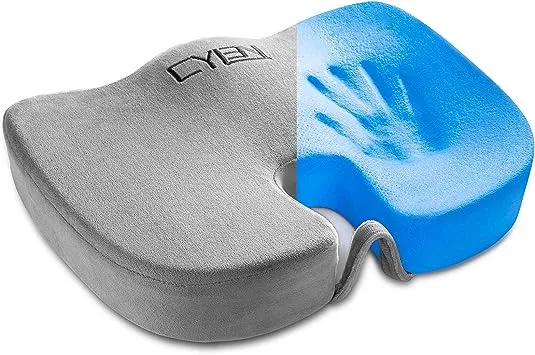 Cooling Gel Seat Cushion - Ergonomic Design for Back Pain Relief, Easy to Clean