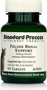 Standard Process Feline Renal Support - Cat Supplement to Support Kidney & Urinary Health - Cat Supplies with Whole Food Ingredients - Feline Supplement for Kidney Function Support - 90 Tablets