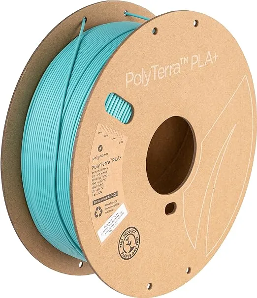 Polymaker PLA+ 3D Printer Filament 1.75mm, Teal PLA Plus Filament 1.75 PLA Filament Satin Surface 1kg - PolyTerra Tough PLA + 3D Printing Filament Yellow PLA Roll