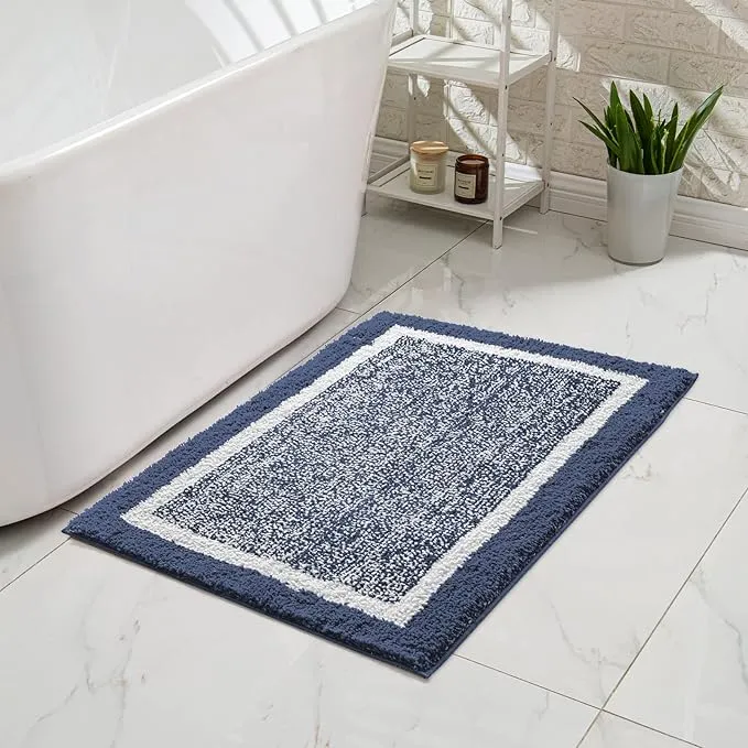 CozeCube Checkered Bath Mats for Bathroom Non Slip, Plush Shaggy Bath Rugs for ...