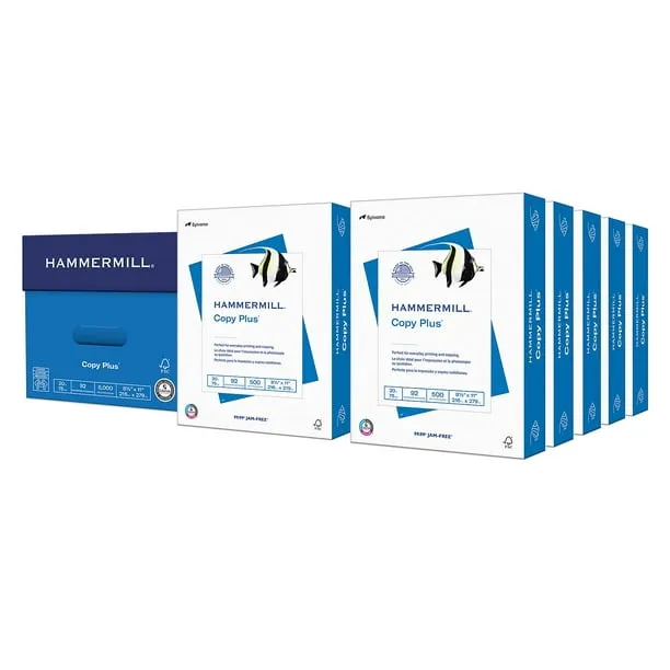 Copy Paper - Hammermill Copy Plus HAM105007 - White - 8-1/2 x 11 - 20 lb. - 5000 Sheets/Carton