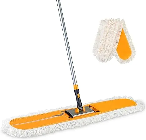 36&#034; Commercial Industrial Cotton Mop Dust Floor Mop with Total 2 Mop Pads for Cl