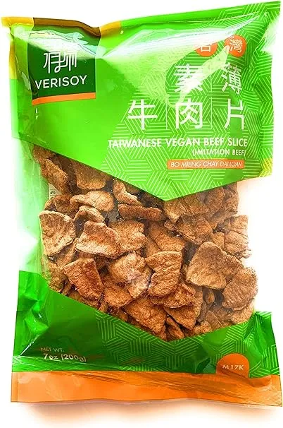 Textured Vegetable Protein (TVP) Taiwanese Vegan Beef Slice - Premium Texturized Imitation Beef, 100% Vegan Meat Substitute Non-GMO, No MSG