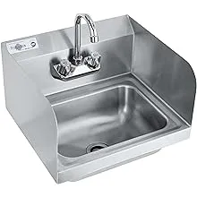 Stainless Steel Sink Commercial Wall Mount Hand Washing Basin NSF Certified, wit