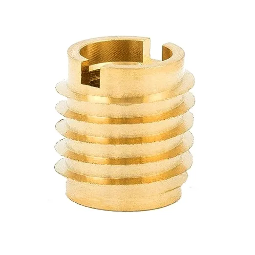 E-Z LOK Knife Threaded Insert for Hard-Wood, Brass Thread Inserts 3/8-16 Internal Threads, 0.625" Length Pack of 10