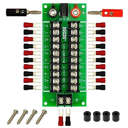 20Amp 2x10 Position Barrier Terminal Block Distribution Module for AC DC