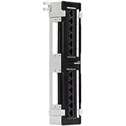 NavePoint 12-Port Cat6 UTP Unsheilded Mini Patch Panel with Wallmount Bracket Included Black