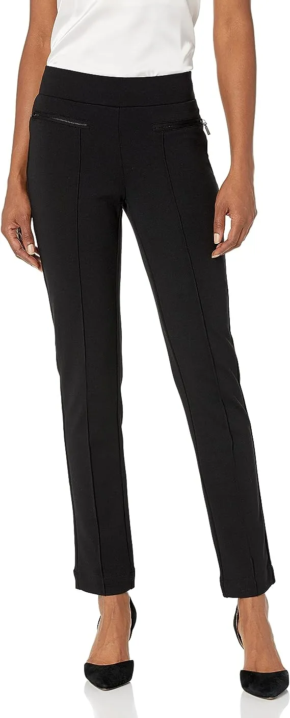 Petite Ponte Knit Slim Leg Pant - Comfort Fit