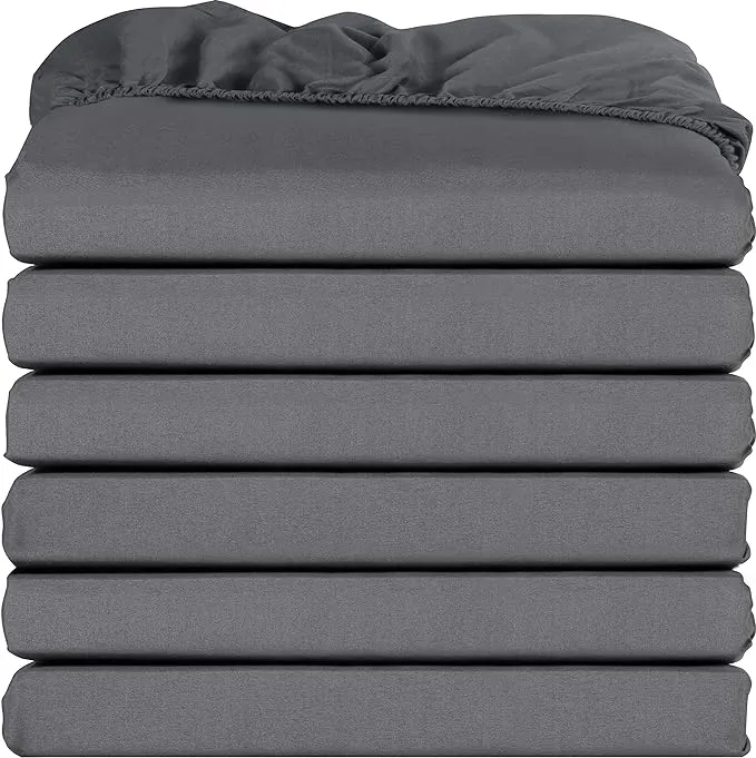 Utopia Bedding Twin XL Fitted Sheets Pack of 6 Bottom Sheets Soft Brushed Microfiber Deep Pockets Wrinkle Shrinkage Fa