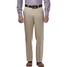 Haggar Men's Premium No Iron Khaki Classic Fit Flat Front Casual Pant (Regular and Big & Tall Sizes)