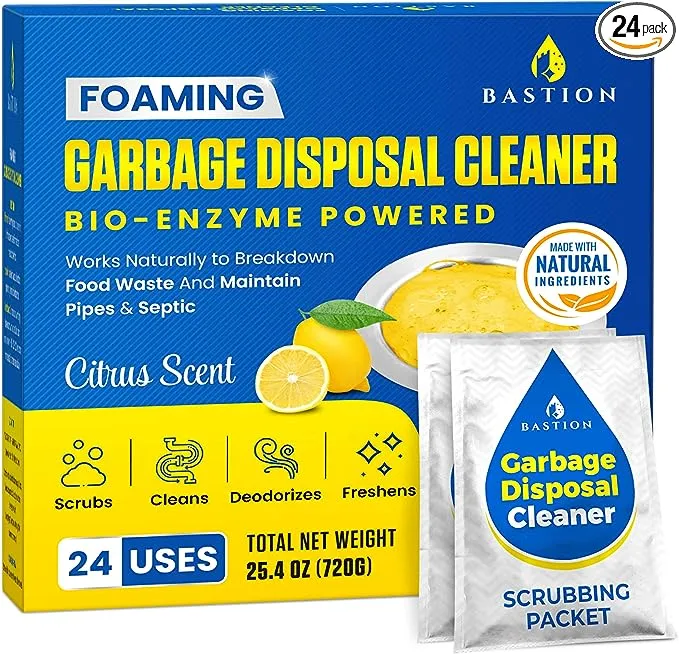 Garbage Disposal Cleaner and Deodorizer - 24-Count (1-Year Supply) Foaming Lemo