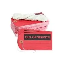 100 Pack Red Out of Service Tags with String, Bulk Set Maintenance Equipment Rep