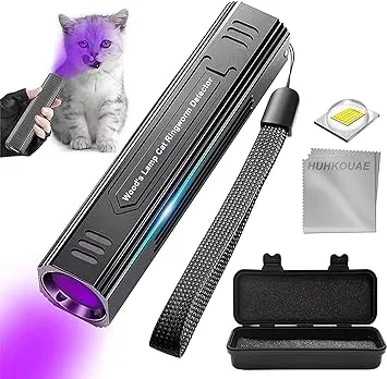 HUHKOUAE Wood's Lamp pet cat dog Wood's Black light Flashlight cat Ringworm Detector,Doctor pet Urine Detector,for Analyzing Skin dog cat Care Bed Bug