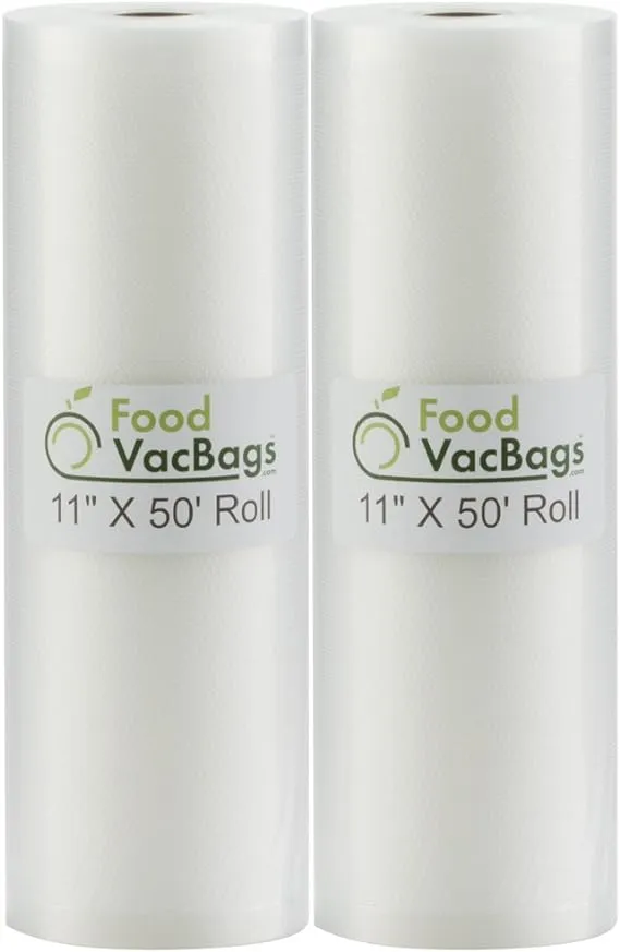 FoodVacBags 2 Rolls Vacuum Sealer Bags